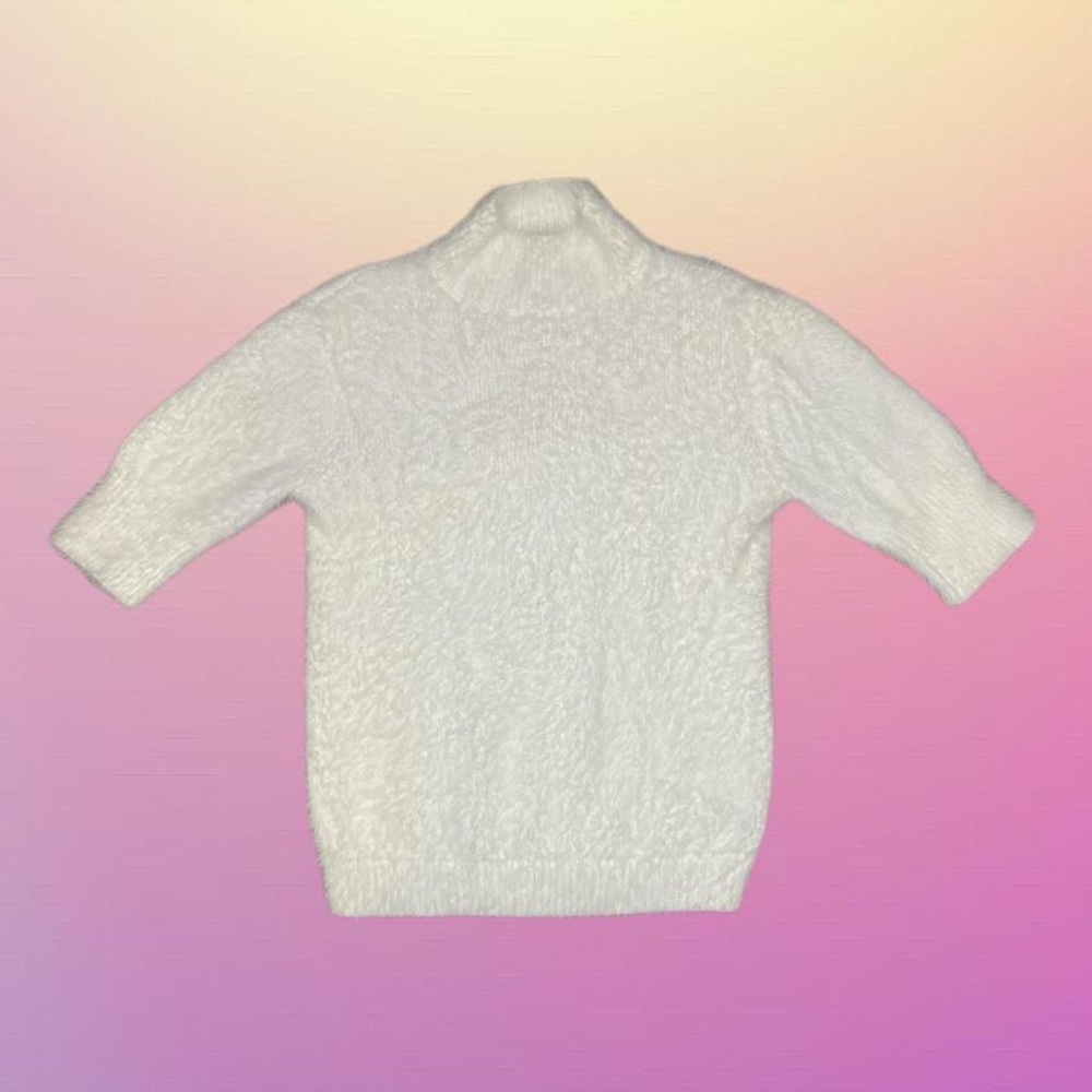 White fuzzy sweater